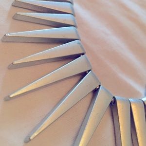 Modern silver spike necklace.